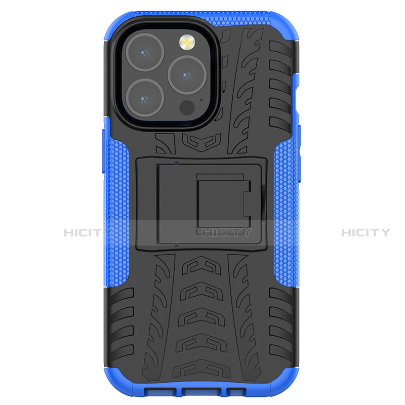 Custodia Silicone e Plastica Opaca Cover con Supporto A07 per Apple iPhone 13 Pro