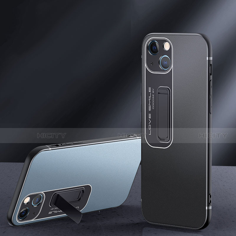 Custodia Silicone e Plastica Opaca Cover con Supporto A08 per Apple iPhone 13