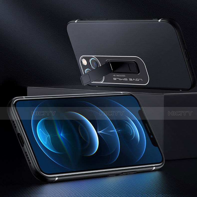 Custodia Silicone e Plastica Opaca Cover con Supporto A08 per Apple iPhone 13