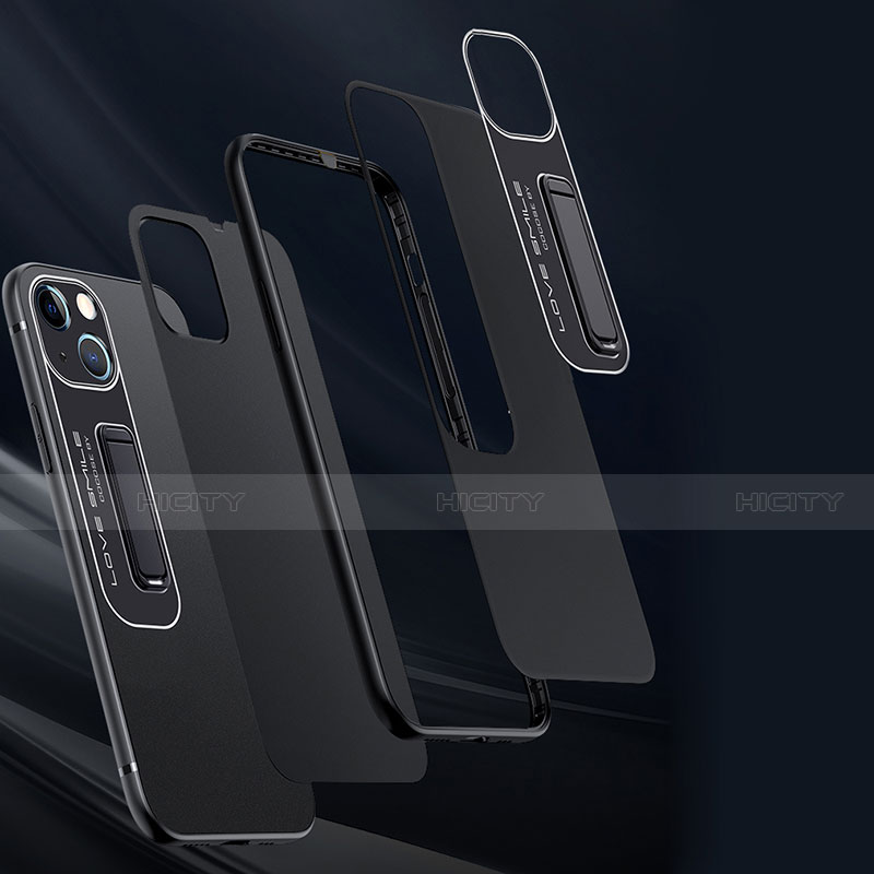 Custodia Silicone e Plastica Opaca Cover con Supporto A08 per Apple iPhone 13