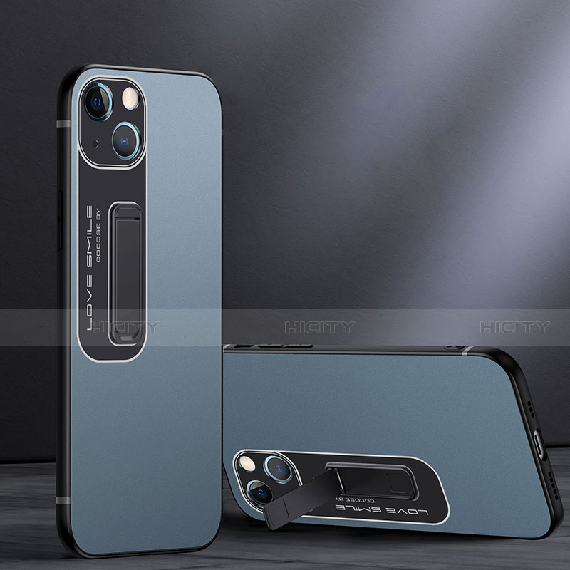 Custodia Silicone e Plastica Opaca Cover con Supporto A08 per Apple iPhone 13 Mini