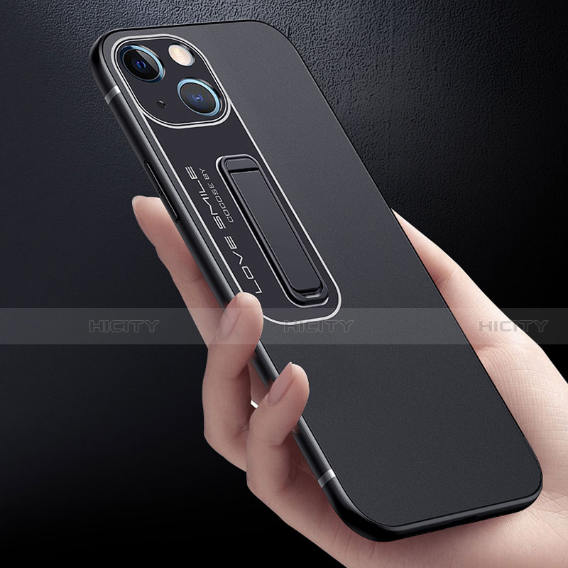 Custodia Silicone e Plastica Opaca Cover con Supporto A08 per Apple iPhone 13 Mini