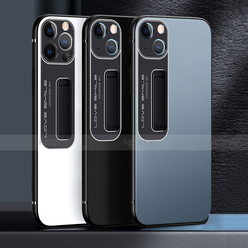 Custodia Silicone e Plastica Opaca Cover con Supporto A08 per Apple iPhone 13 Pro Max