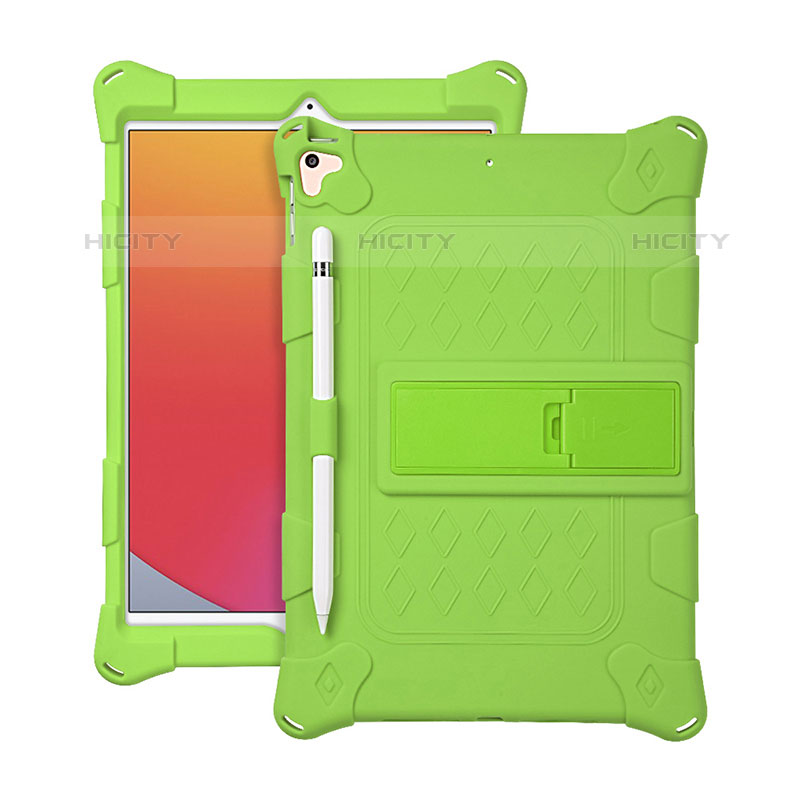 Custodia Silicone e Plastica Opaca Cover con Supporto H01 per Apple iPad Air 3 Verde