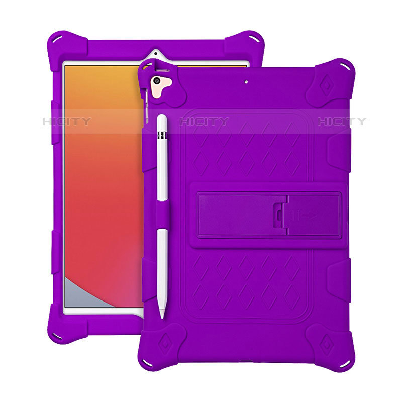 Custodia Silicone e Plastica Opaca Cover con Supporto H01 per Apple iPad Air 3 Viola