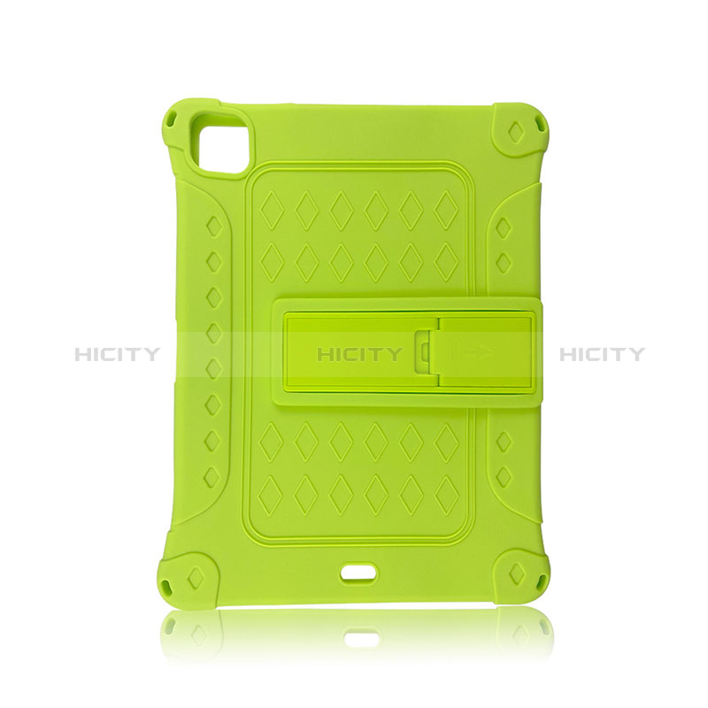 Custodia Silicone e Plastica Opaca Cover con Supporto H01 per Apple iPad Pro 11 (2020) Verde