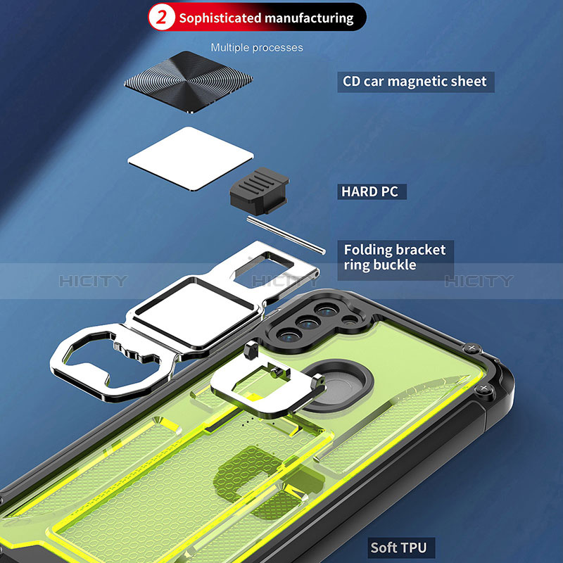 Custodia Silicone e Plastica Opaca Cover con Supporto H01 per Samsung Galaxy A11