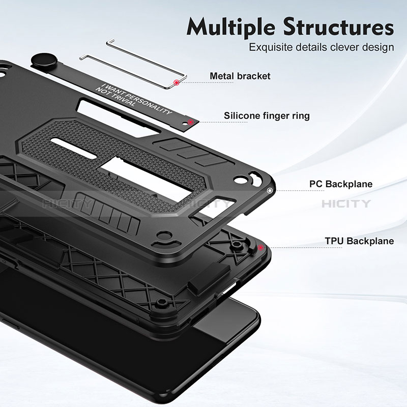 Custodia Silicone e Plastica Opaca Cover con Supporto H01P per Motorola Moto G31