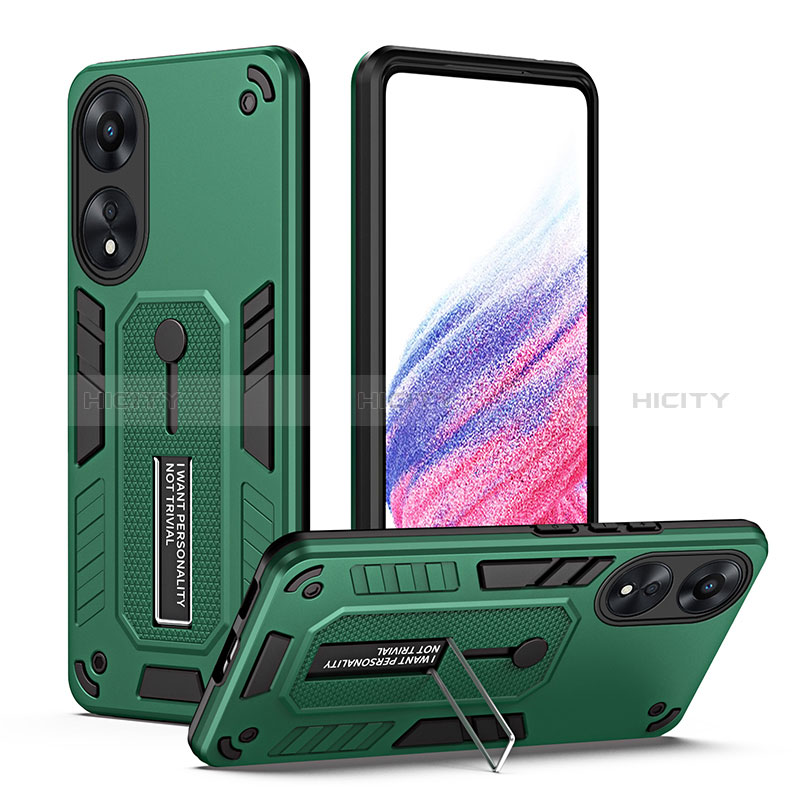 Custodia Silicone e Plastica Opaca Cover con Supporto H01P per Oppo A78 5G