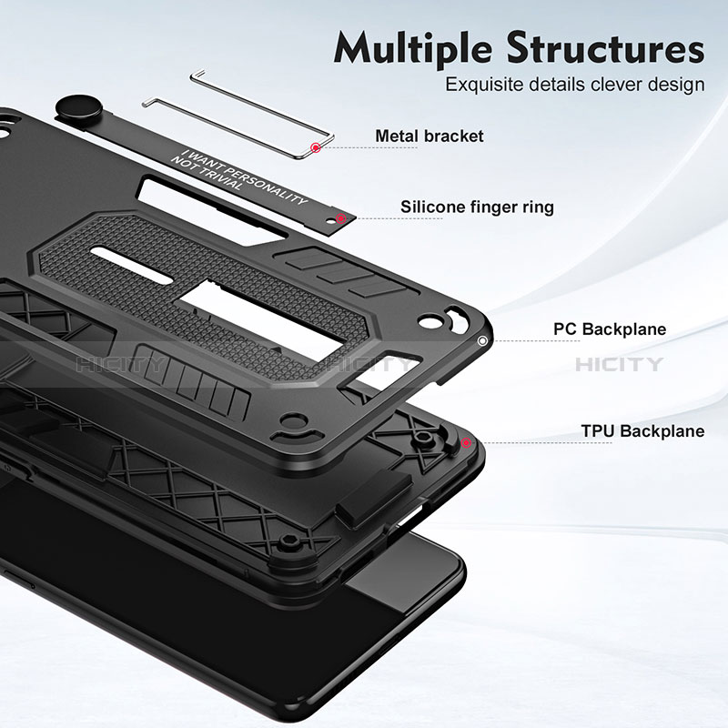 Custodia Silicone e Plastica Opaca Cover con Supporto H01P per Oppo A78 5G