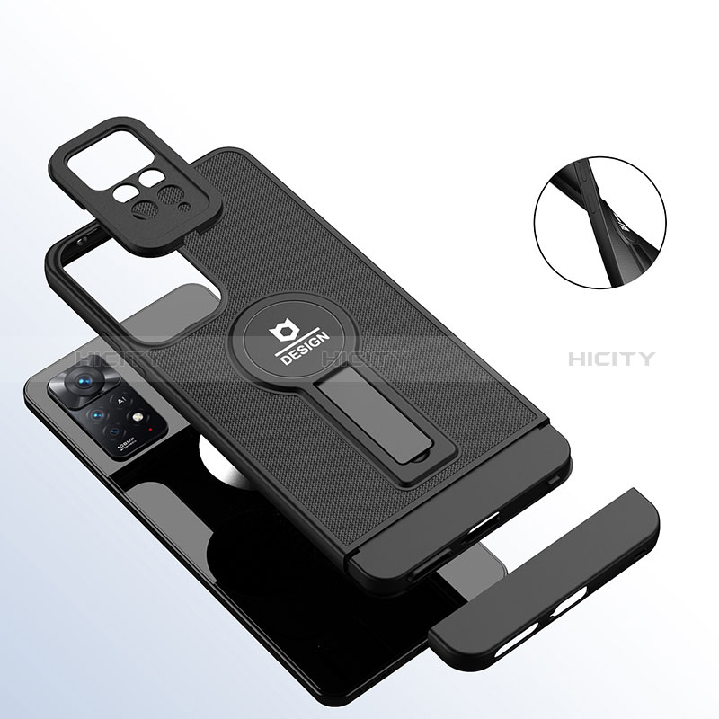 Custodia Silicone e Plastica Opaca Cover con Supporto H01P per Xiaomi Redmi Note 11 4G (2022)