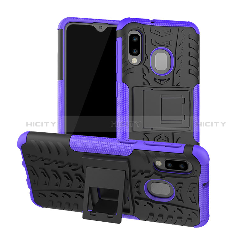 Custodia Silicone e Plastica Opaca Cover con Supporto J01X per Samsung Galaxy A20e