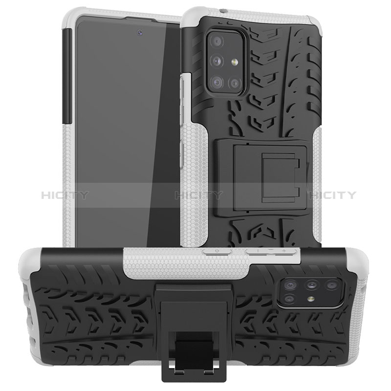 Custodia Silicone e Plastica Opaca Cover con Supporto J01X per Samsung Galaxy A51 4G