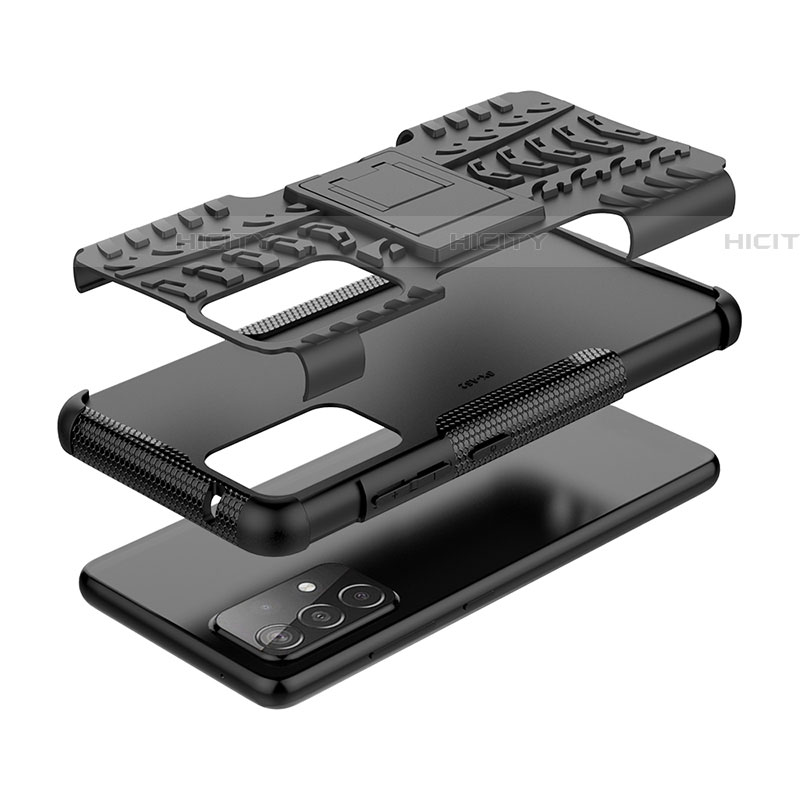 Custodia Silicone e Plastica Opaca Cover con Supporto J01X per Samsung Galaxy A52 5G