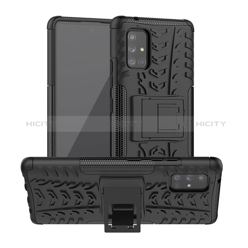 Custodia Silicone e Plastica Opaca Cover con Supporto J01X per Samsung Galaxy A71 4G A715