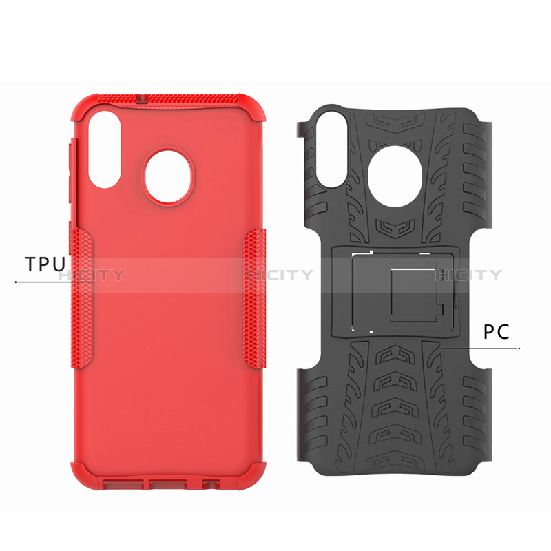 Custodia Silicone e Plastica Opaca Cover con Supporto J01X per Samsung Galaxy M20