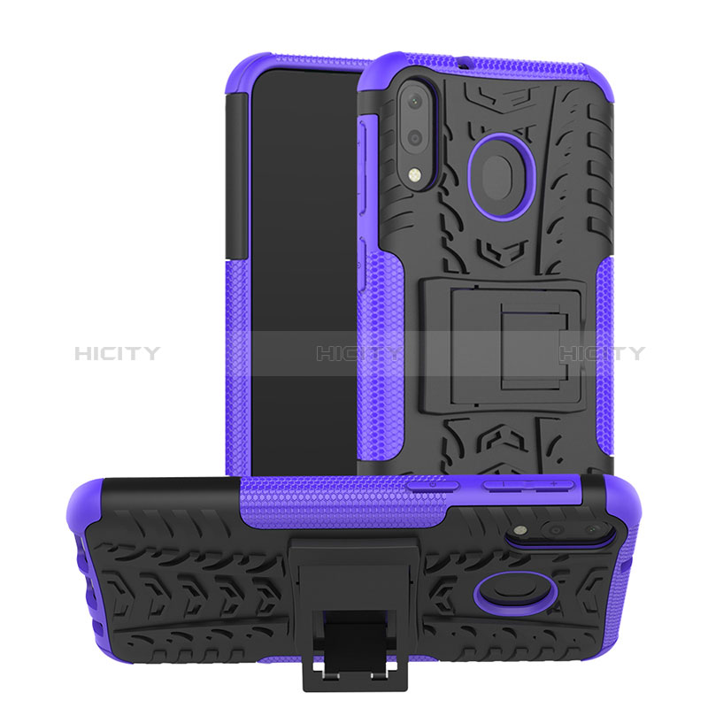 Custodia Silicone e Plastica Opaca Cover con Supporto J01X per Samsung Galaxy M20