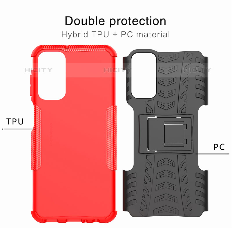 Custodia Silicone e Plastica Opaca Cover con Supporto J01X per Samsung Galaxy M23 5G