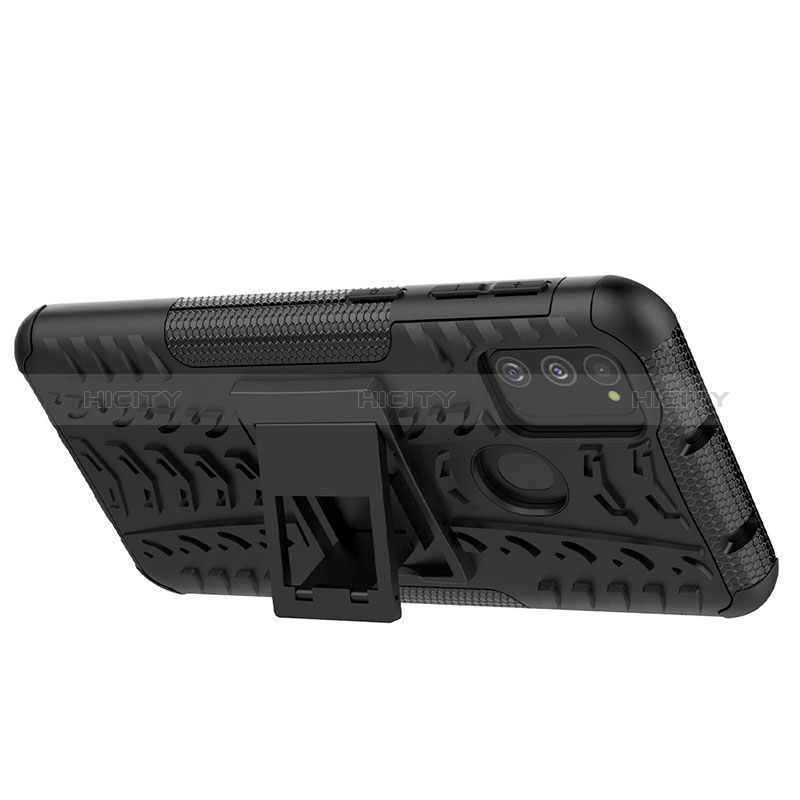 Custodia Silicone e Plastica Opaca Cover con Supporto J01X per Samsung Galaxy M30s