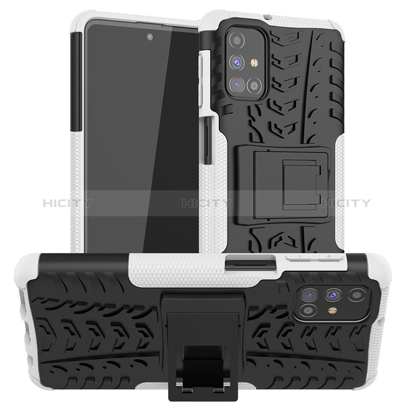 Custodia Silicone e Plastica Opaca Cover con Supporto J01X per Samsung Galaxy M31s