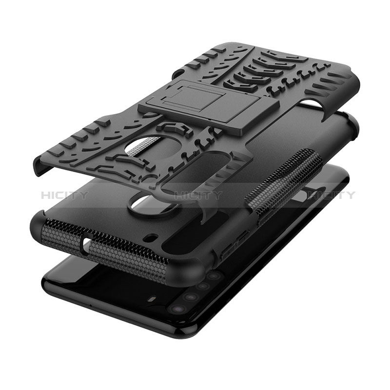 Custodia Silicone e Plastica Opaca Cover con Supporto J02X per Samsung Galaxy A21