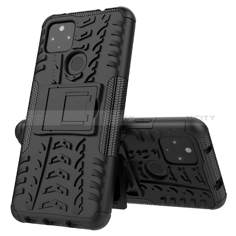 Custodia Silicone e Plastica Opaca Cover con Supporto JX1 per Google Pixel 4a 5G