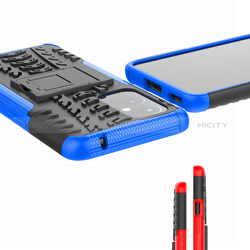 Custodia Silicone e Plastica Opaca Cover con Supporto JX1 per OnePlus 9 5G