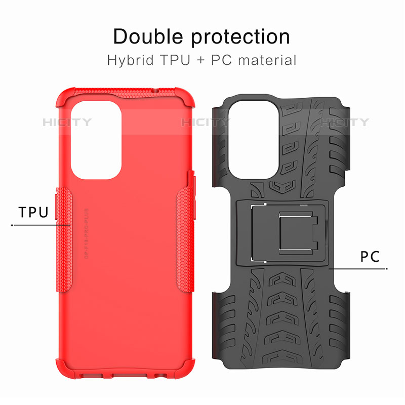 Custodia Silicone e Plastica Opaca Cover con Supporto JX1 per Oppo F19 Pro+ Plus 5G