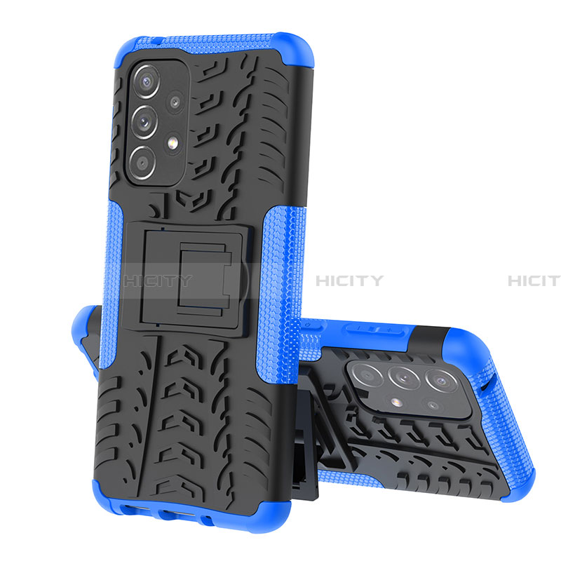 Custodia Silicone e Plastica Opaca Cover con Supporto JX1 per Samsung Galaxy A33 5G Blu