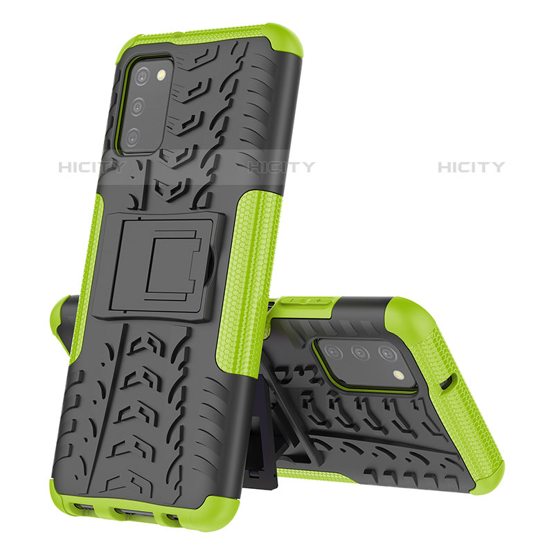 Custodia Silicone e Plastica Opaca Cover con Supporto JX1 per Samsung Galaxy M02s Verde