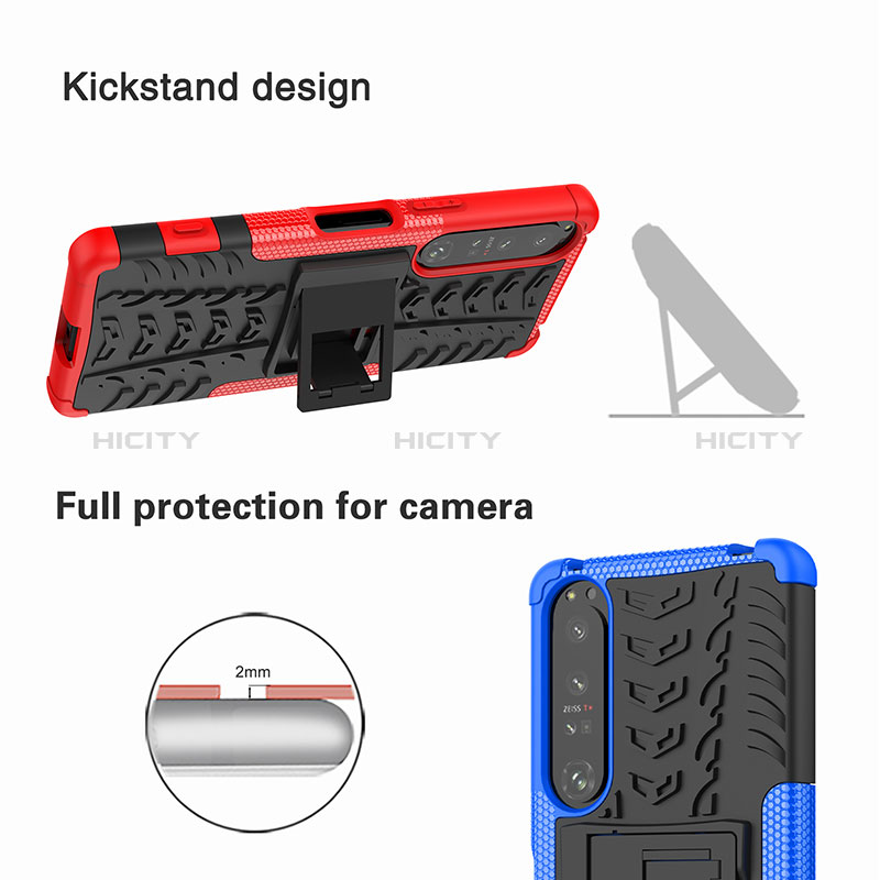 Custodia Silicone e Plastica Opaca Cover con Supporto JX1 per Sony Xperia 1 IV