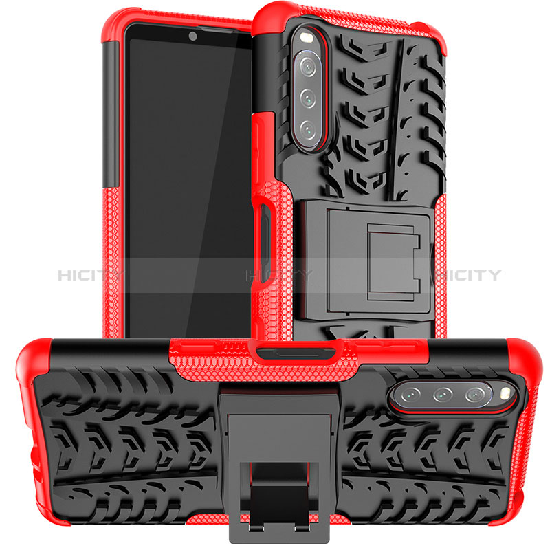Custodia Silicone e Plastica Opaca Cover con Supporto JX1 per Sony Xperia 10 III Lite