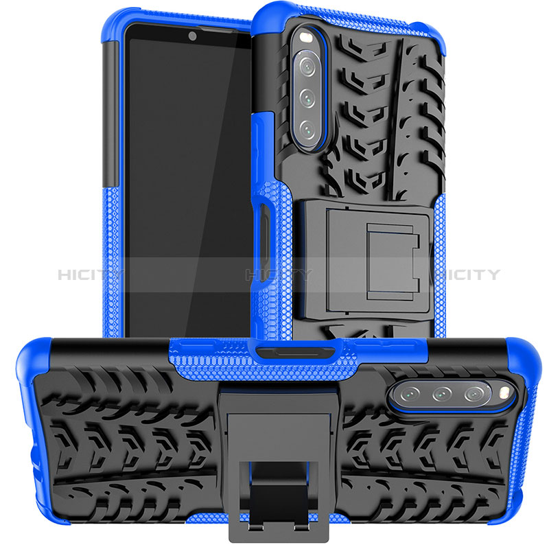 Custodia Silicone e Plastica Opaca Cover con Supporto JX1 per Sony Xperia 10 III Lite