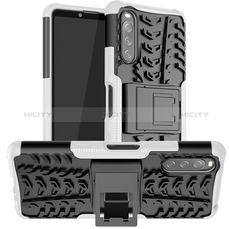 Custodia Silicone e Plastica Opaca Cover con Supporto JX1 per Sony Xperia 10 III SOG04