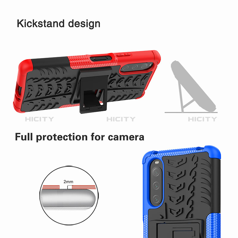 Custodia Silicone e Plastica Opaca Cover con Supporto JX1 per Sony Xperia 10 V