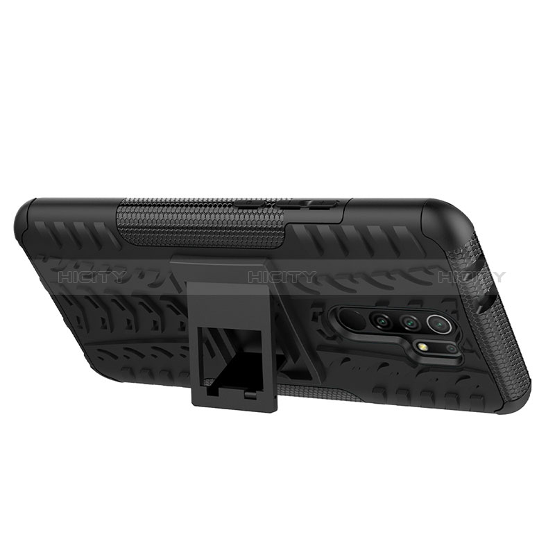 Custodia Silicone e Plastica Opaca Cover con Supporto JX1 per Xiaomi Redmi 9