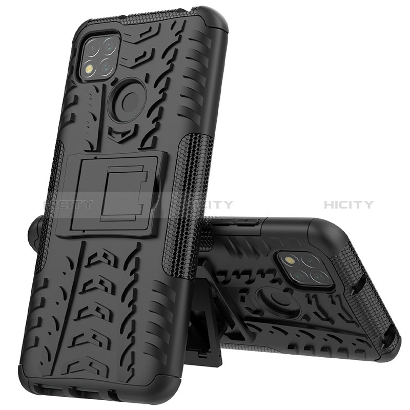 Custodia Silicone e Plastica Opaca Cover con Supporto JX1 per Xiaomi Redmi 9C