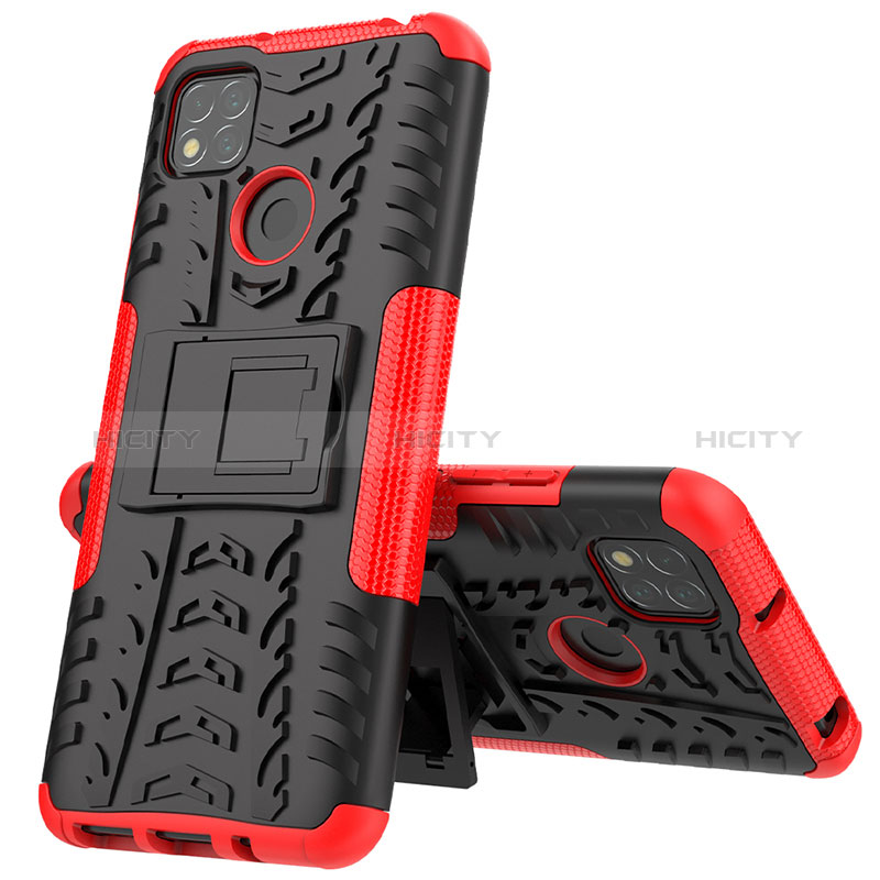 Custodia Silicone e Plastica Opaca Cover con Supporto JX1 per Xiaomi Redmi 9C NFC