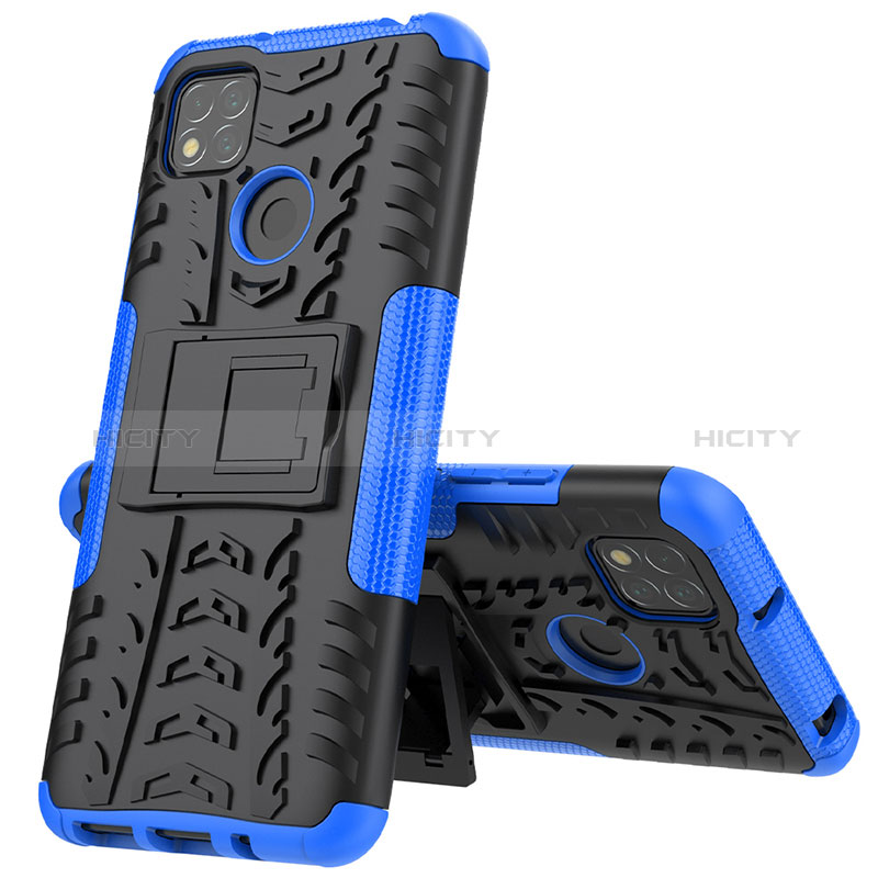 Custodia Silicone e Plastica Opaca Cover con Supporto JX1 per Xiaomi Redmi 9C NFC