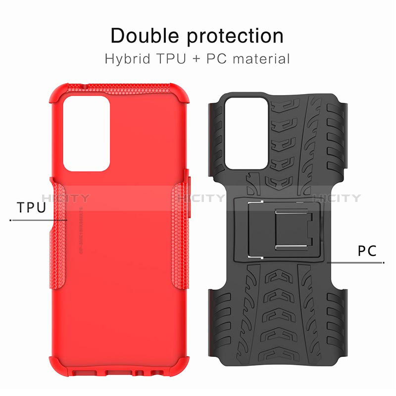 Custodia Silicone e Plastica Opaca Cover con Supporto JX2 per Oppo A96 4G