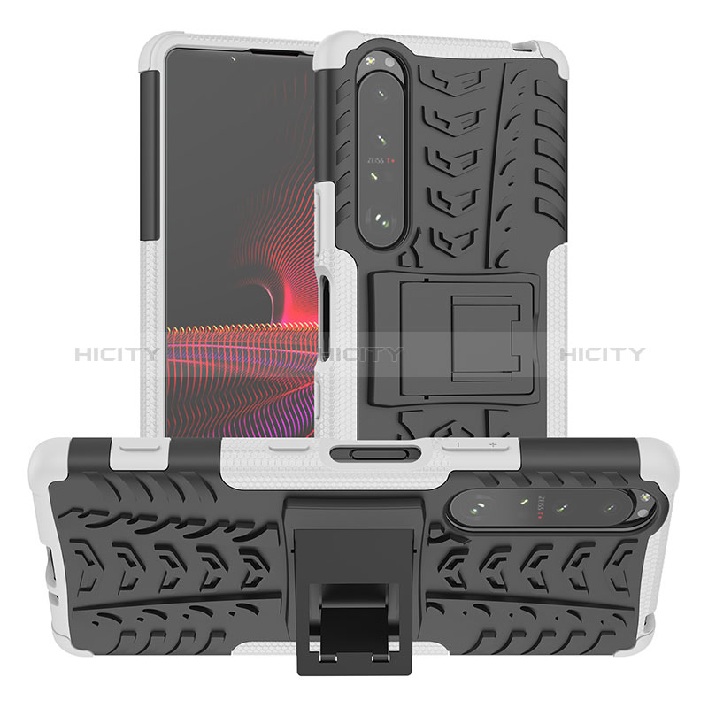 Custodia Silicone e Plastica Opaca Cover con Supporto JX2 per Sony Xperia 1 III