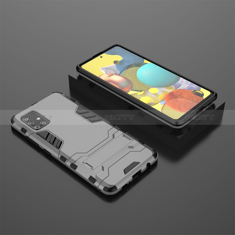 Custodia Silicone e Plastica Opaca Cover con Supporto KC1 per Samsung Galaxy A51 4G