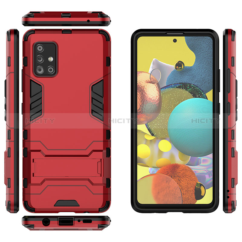 Custodia Silicone e Plastica Opaca Cover con Supporto KC1 per Samsung Galaxy A51 4G