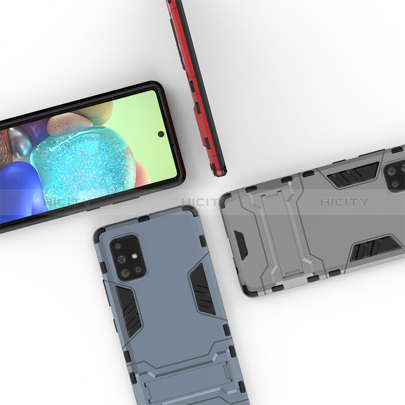 Custodia Silicone e Plastica Opaca Cover con Supporto KC1 per Samsung Galaxy A71 4G A715
