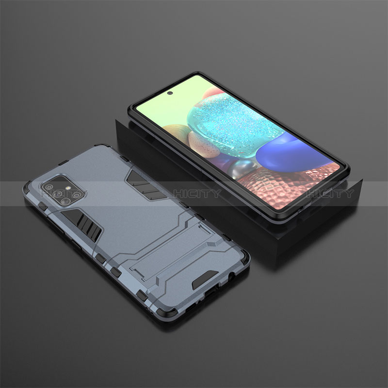 Custodia Silicone e Plastica Opaca Cover con Supporto KC1 per Samsung Galaxy A71 4G A715