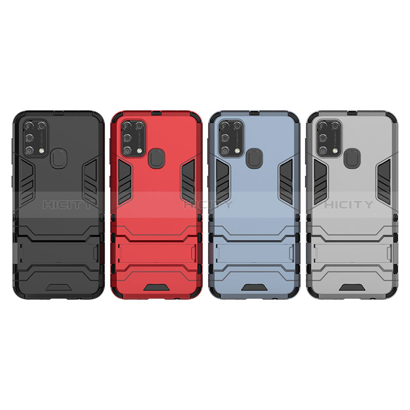 Custodia Silicone e Plastica Opaca Cover con Supporto KC1 per Samsung Galaxy M21s