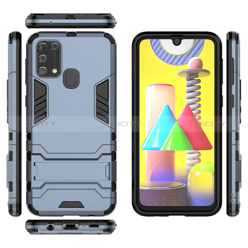 Custodia Silicone e Plastica Opaca Cover con Supporto KC1 per Samsung Galaxy M31 Prime Edition
