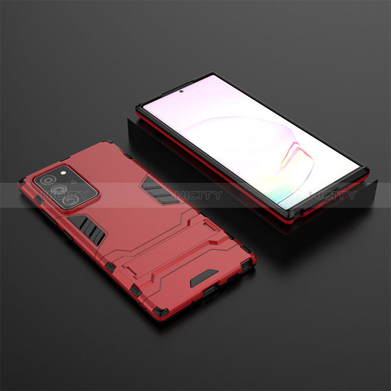 Custodia Silicone e Plastica Opaca Cover con Supporto KC1 per Samsung Galaxy Note 20 Ultra 5G Rosso