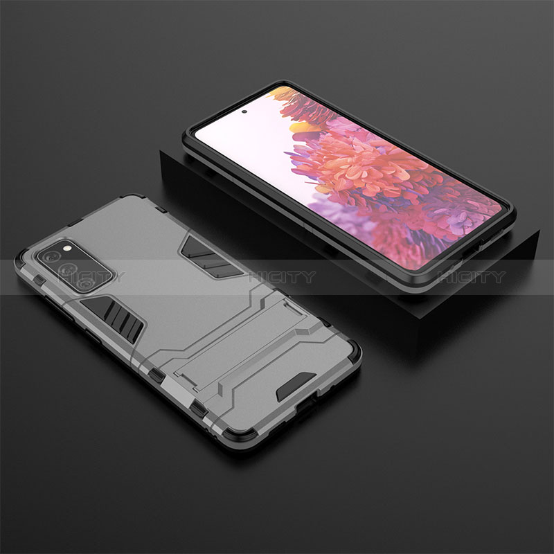 Custodia Silicone e Plastica Opaca Cover con Supporto KC1 per Samsung Galaxy S20 FE 5G