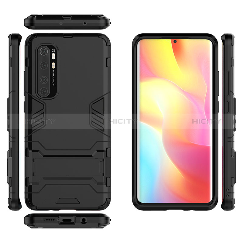 Custodia Silicone e Plastica Opaca Cover con Supporto KC1 per Xiaomi Mi Note 10 Lite